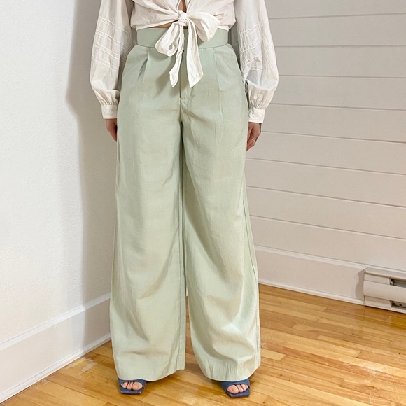 Zara green wide leg trousers - Picture 1 of 5